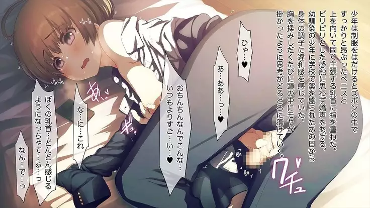 Mesu-ka Chuudoku ~Osananajimi ni Kusuri o Ataerare Midara na Mesu ni Ochiteyuku Shounen~