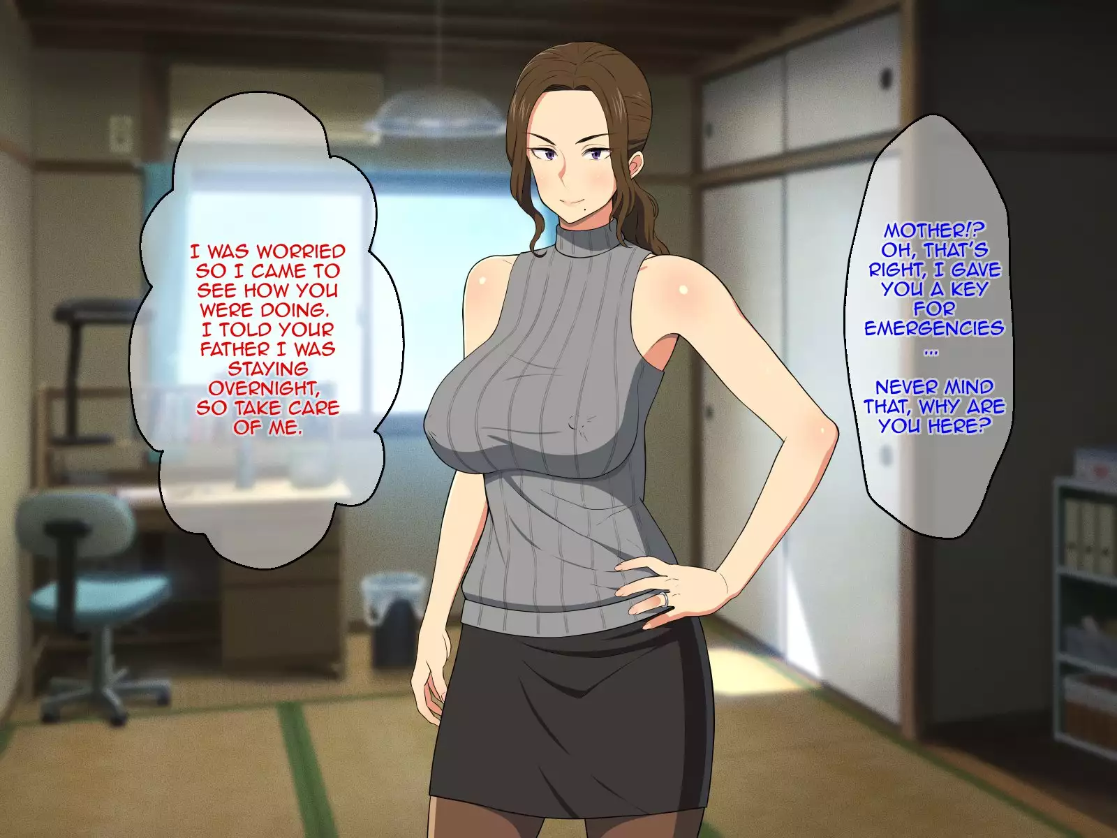 Ore no Kaa-san ga Muchimuchi Bakunyuu de Gaman Dekinai | Because of my Mother's Big Tits I Can't Control Myself