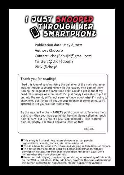 [Chocoro] Kanojo no SmaPho o Nozoita dake nano ni | I Just Snooped through Her Smartphone [English] [Decensored]