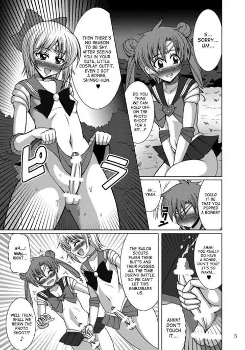 Young Boys Dressed As Sailor Scouts Vs Three Outer Solar System Sailor Scouts