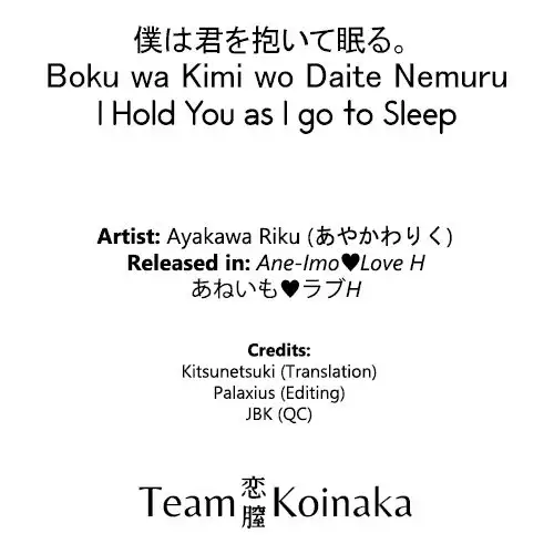 I Hold You as I go to Sleep