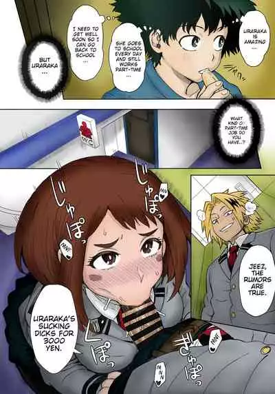 (C90) [Eight Beat (Itou Eight)] Uraraka Ura Fuuzoku | Uraraka's Behind-the-Scenes Prostitution (Boku no Hero Academia) [English] [TekColor] [Colorized]