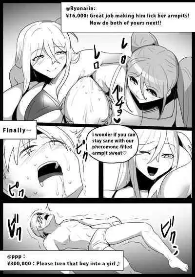 Boxer no Ore ga, Kyonyuu Joshi Pro Wrestler Futari ni Namahaishin de Juurin Sare, Koukai Shokei Sareru Hanashi. | Publically punished and trampled by two large-breasted wrestlers.